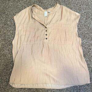 Joie Tan Button-Front Blouse